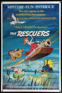 2c434 RESCUERS 40x60 '77 Disney mouse mystery adventure cartoon from the depths of Devil's Bayou!