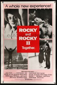 2c436 ROCKY/ROCKY II 40x60 '80 Sylvester Stallone boxing classic double-feature!