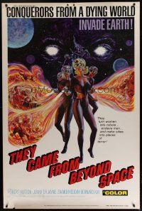 2c445 THEY CAME FROM BEYOND SPACE 40x60 '67 conquerors from a dying world invade Earth, sci-fi!