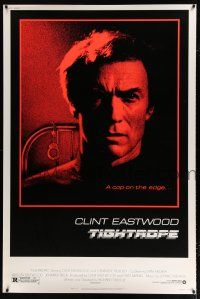 2c446 TIGHTROPE 40x60 '84 Clint Eastwood is a cop on the edge, cool handcuff image!