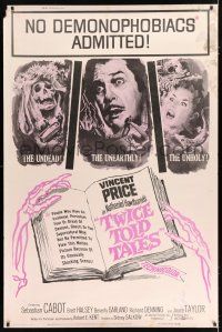 2c449 TWICE TOLD TALES 40x60 '63 Vincent Price, Nathaniel Hawthorne, no demonophobiacs admitted!