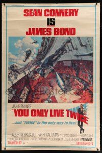 2c453 YOU ONLY LIVE TWICE 40x60 '67 art of Sean Connery as James Bond by Frank McCarthy!