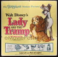2c041 LADY & THE TRAMP 6sh R62 Walt Disney romantic canine dog classic cartoon!