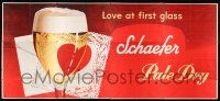 2c035 SCHAEFER PALE DRY: LOVE AT FIRST GLASS billboard '50s artwork of beer on fancy table!