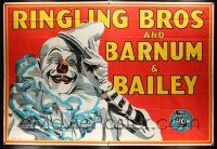 2c091 RINGLING BROS & BARNUM & BAILEY 80x118 circus poster '45 Bill Bailey art of clown!