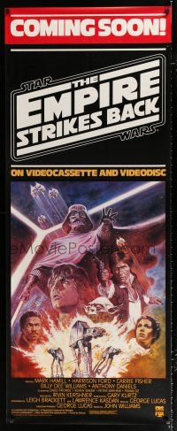 2c175 EMPIRE STRIKES BACK video poster R84 George Lucas sci-fi classic, cool artwork by Tom Jung!
