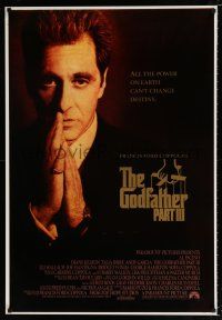 2c245 GODFATHER PART III int'l heavy stock foil title 1sh '90 best image of Al Pacino, Coppola!