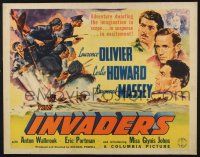 2c063 INVADERS style A 1/2sh '42 Michael Powell & Emeric Pressburger, art of Olivier & Howard!