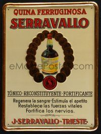 2c025 SERRAVALLO metal Italian advertising sign '30s award-winning Farmacia Serravallo tonic wine!