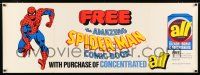 2c214 AMAZING SPIDER-MAN special 18x50 '70s art of Spidey, free comic w/detergent!