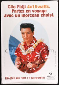 2c169 ELVIS PRESLEY 47x69 French advertising poster '95 Renault Clio, The King in lei w/ukelele!