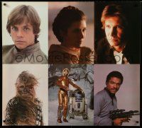 2c217 EMPIRE STRIKES BACK special 34x38 '80 portraits of Fisher, Hamill, Ford, Williams, Droids!