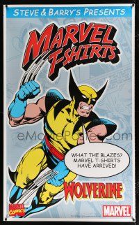 2c204 MARVEL T-SHIRTS 2-sided 36x59 advertising poster '06 Wolverine, Spidey, what the blazes?!