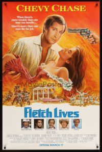 2c260 FLETCH LIVES advance half subway '89 Chevy Chase, Gone With the Wind parody art!
