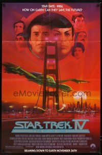 2c269 STAR TREK IV half subway '86 art of Leonard Nimoy, Shatner & Klingon Bird-of-Prey by Peak!
