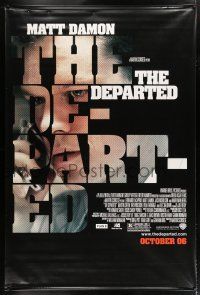 2c117 DEPARTED vinyl banner '06 huge image of Matt Damon, Martin Scorsese!