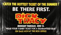 2c118 DICK TRACY vinyl banner '90 Chester Gould's classic detective, be there first!