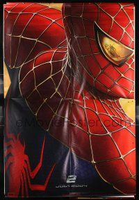 2c139 SPIDER-MAN 2 120x180 vinyl banner '04 Sam Raimi, super c/u of Tobey Maguire as Spidey!