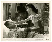 2d205 BRIBE 8x10.25 still '49 close up of beautiful Ava Gardner with John Hodiak in bed!