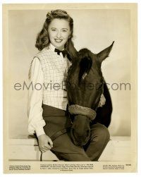 2d207 BRIDE WORE BOOTS 8x10.25 still '46 great smiling portrait of Barbara Stanwyck with horse!