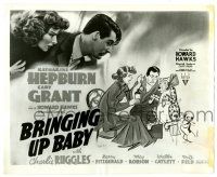 2d208 BRINGING UP BABY 8.25x10 still '38 Katharine Hepburn, Cary Grant, art from title lobby card!