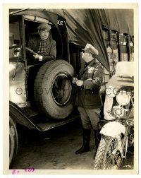 2d222 CALL IT LUCK candid 8x10.25 still '32 motorcycle cop stops Mundin as truck driver character!
