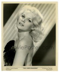 2d233 CARPETBAGGERS 8.25x10 still '64 wonderful c/u of sexy Carroll Baker naked except for fur!