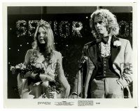 2d235 CARRIE 8x10.25 still '76 Sissy Spacek & William Katt holding hands on stage at the prom!