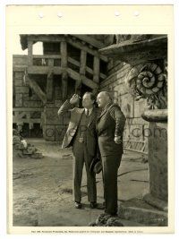 2d240 CECIL B. DEMILLE/FRED STONE 8x11 key book still '35 looking over the set of The Crusades!