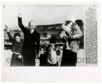 2d245 CHARLIE CHAPLIN 8.25x10 news photo '52 with 8 year-old Geraldine & family, barred from U.S.!