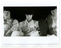 2d265 CLOCKWORK ORANGE deluxe 8x10 still '72 Malcolm McDowell & thugs at milkbar, Kubrick classic!