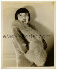 2d267 COLLEEN MOORE deluxe 8x10 still '20s wonderful laughing portrait in fur by Russell Ball!