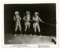 2d291 DESTINATION MOON 8.25x10 still '50 astronauts holding rope during spacewalk outside rocket!