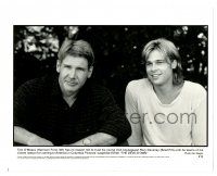 2d297 DEVIL'S OWN 8x10 still #12 '97 great close portrait of Harrison Ford & smiling Brad Pitt!