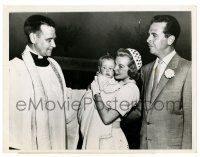 2d306 DICK POWELL/JUNE ALLYSON 7x9.25 news photo '51 at christening of their son Dick Powell Jr.!