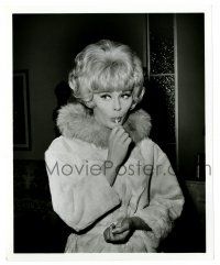2d336 ELKE SOMMER 8.25x10 still '65 in fur coat sucking on candy cane while making The Money Trap!