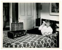2d453 HER HUSBAND'S AFFAIRS 8.25x10 still '47 Lucille Ball smoking on bed with luggage by Lippman!