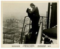 2d457 HIDEOUS SUN DEMON 8x10 still '59 policeman struggles with the monster on top of skyscraper!
