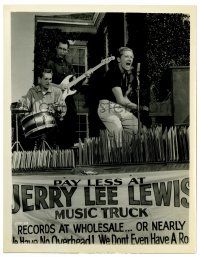 2d461 HIGH SCHOOL CONFIDENTIAL 8x10.5 still '58 Jerry Lee Lewis performing on music truck!