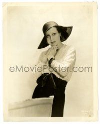 2d525 JOAN CRAWFORD 8x10.25 still '30s great close portrait in pretty lace blouse & hat!