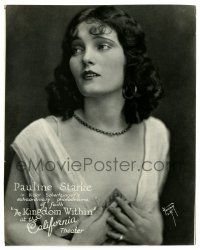 2d551 KINGDOM WITHIN 7.5x9.5 still '22 great portrait of beautiful Pauline Starke by Hoover!