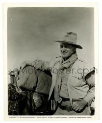 2d568 LEGEND OF THE LOST 8.25x10 still '57 great close up of big John Wayne with huge scarf!