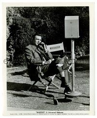 2d632 MARNIE candid 8.25x10 still '64 Sean Connery talking on phone by Mr. Hitchcock's chair!