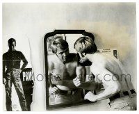 2d646 MIDNIGHT COWBOY 8.25x10 still '69 barechested Voight posing by mirror by Hud movie poster!