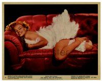 2d008 PRINCE & THE SHOWGIRL color 8x10 still #8 '57 sexy Marilyn Monroe on couch with feathers!