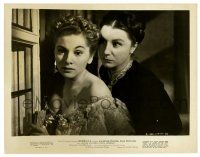 2d760 REBECCA 8x10.25 still R46 Joan Fontaine & Judith Anderson eavesdropping, Alfred Hitchcock!