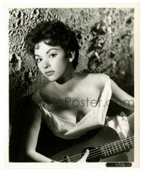 2d772 RITA MORENO 8.25x10 still '54 close up in skimpy top & playing guitar from Garden of Evil!