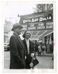 2d438 GUYS & DOLLS candid 7x9.25 news photo '55 Samuel Goldwyn & his wife by New York City theater!