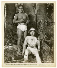 2d835 SONG OF INDIA 8.25x10 still '49 Sabu wearing loincloth standing over sexy Gail Russell!