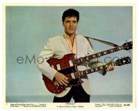 2d088 SPINOUT color 8x10 still #12 '66 c/u of Elvis Presley playing a double-necked Gibson guitar!